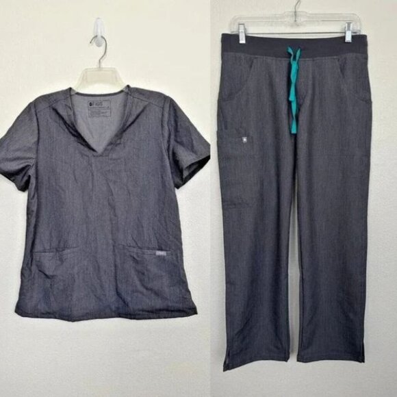 FIGS Casma Kade Cargo Scrub Pants Graphite Gray Medical Women's Medium Petite - Picture 1 of 8